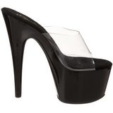 Black Transparent 18 cm ADORE-701 Platform High Mules