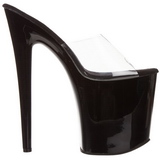 Black Transparent 20 cm FLAMINGO-801 Platform High Heel Mules