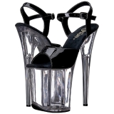 Black Transparent 20 cm Pleaser FLAMINGO-809 High Heels Platform