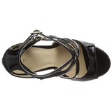 Black Varnish 13 cm AMUSE-15 High Heeled Evening Sandals