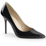 Black Varnished 10 cm CLASSIQUE-20 pointed toe stiletto pumps