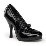 Black Varnished 12 cm retro vintage CUTIEPIE-02 mary jane pumps with hidden platform