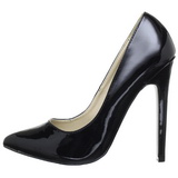 Black Varnished 13 cm SEXY-20 pointed toe stiletto pumps