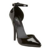 Black Varnished 15 cm DOMINA-402 Pumps with low heels