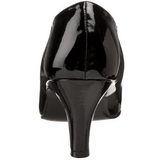 Black Varnished 8 cm DIVINE-420W Pumps with low heels