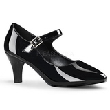 Black Varnished 8 cm DIVINE-440 Pumps with low heels