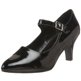 Black Varnished 8 cm DIVINE-440 Pumps with low heels