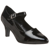 Black Varnished 8 cm DIVINE-440 Pumps with low heels