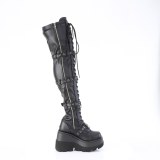 Black Vegan 11,5 cm SHAKER-420 overknee boots with laces