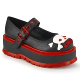 Black Vegan 5 cm DEMONIA SLACKER-27 gothic platform mary jane pumps