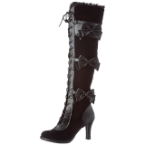 Black Velvet 9,5 cm GLAM-300 High Heeled Overknee Boots