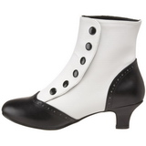 Black White 5 cm FLORA-1023 Ankle Calf Boots Women