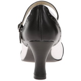 Black White 7,5 cm retro vintage FLAPPER-25 Pumps with low heels