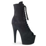 Black faux suede 18 cm ADORE-1021FS Pole dancing ankle boots