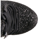 Black glitter 18 cm ADORE-1020G womens platform soled ankle boots