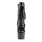 Black glitter 18 cm Pleaser ADORE-1020LG Pole dancing ankle boots