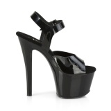 Black high heels 18 cm SKY-308N JELLY-LIKE stretch material platform high heels