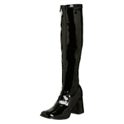 Black patent boots 7,5 cm GOGO-300 High Heeled Womens Boots for Men