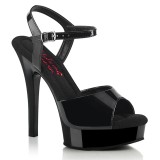 Black sandals platform 13,5 cm MAJESTY-509 Fabulicious high heels sandals