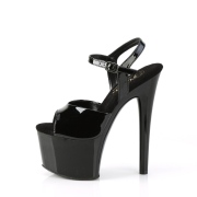 Black sandals platform 18 cm PASSION-709 pleaser high heels sandals
