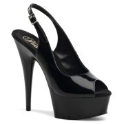 Black slingback pumps 15 cm peeptoe slingbacks shoes