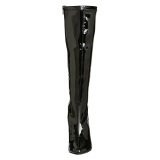 Black varnished patent boots 13 cm SEDUCE-2000 pointed toe stiletto boots