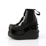 Black vegan boots 13 cm VOID-50 demonia knee boots wedges platform