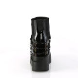 Black vegan boots 13 cm VOID-50 demonia knee boots wedges platform