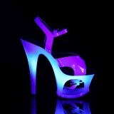 Blau 18 cm MOON-711MER Neon plateau high heels