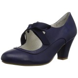 Blau 6,5 cm WIGGLE-32 retro vintage maryjane pumps mit blockabsatz