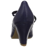 Blau 6,5 cm WIGGLE-32 retro vintage maryjane pumps mit blockabsatz
