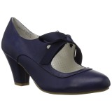 Blau 6,5 cm WIGGLE-32 retro vintage maryjane pumps mit blockabsatz