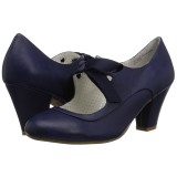 Blau 6,5 cm WIGGLE-32 retro vintage maryjane pumps mit blockabsatz