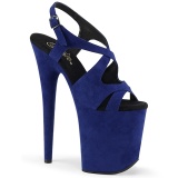 Blau Kunstleder 20 cm FLAMINGO-831FS Sandaletten mit high heels