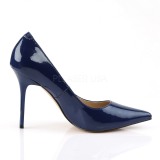 Blau Lack 10 cm CLASSIQUE-20 spitze pumps mit stiletto absatz