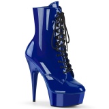 Blau Lackleder 15 cm Pleaser DELIGHT-1020 pole dance ankel boots