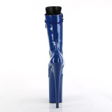 Blau Lackleder 23 cm INFINITY-1050 schnürstiefelette high heels - extreme plateaustiefeletten