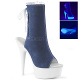Blau Neon 15 cm DELIGHT-1018SK Leinenstoff high heels chucks