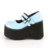 Blau Vegan 11,5 cm DemoniaCult KERA-08 mary jane plateau pumps