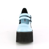 Blau Vegan 11,5 cm DemoniaCult KERA-08 mary jane plateau pumps