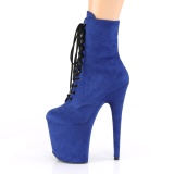 Blau faux suede 20 cm FLAMINGO-1020FS pole dance ankle boots