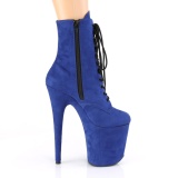 Blau faux suede 20 cm FLAMINGO-1020FS pole dance ankle boots