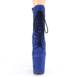 Blau faux suede 20 cm FLAMINGO-1020FS pole dance ankle boots