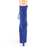 Blau faux suede 20 cm FLAMINGO-1020FS pole dance ankle boots