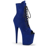 Blau faux suede 20 cm FLAMINGO-1021FS pole dance ankle boots