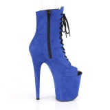 Blau faux suede 20 cm FLAMINGO-1021FS pole dance ankle boots