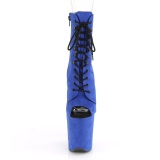 Blau faux suede 20 cm FLAMINGO-1021FS pole dance ankle boots