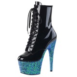 Blau glitter 18 cm Pleaser ADORE-1020LG pole dance stiefeletten