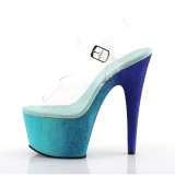 Blau glitter 18 cm Pleaser ADORE-708OMBRE pole dance high heels schuhe