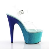 Blau glitter 18 cm Pleaser ADORE-708OMBRE pole dance high heels schuhe